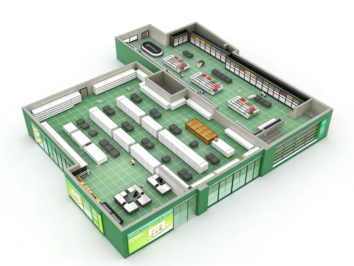 Large Supermarket Display Solution